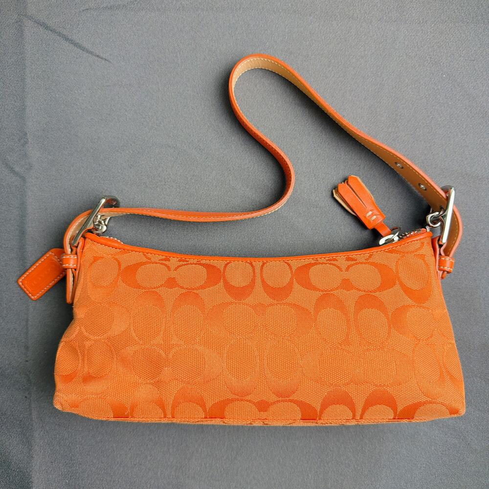 Rare Coach Vintage Y2k Orange Signature Shoulder Bag … - Gem